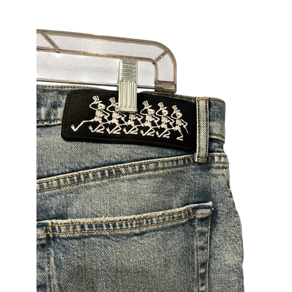 Lucky Brand Grateful Dead NWT Size 33 Denim Jean Loose Shorts Patches Embroidery - Picture 8 of 11